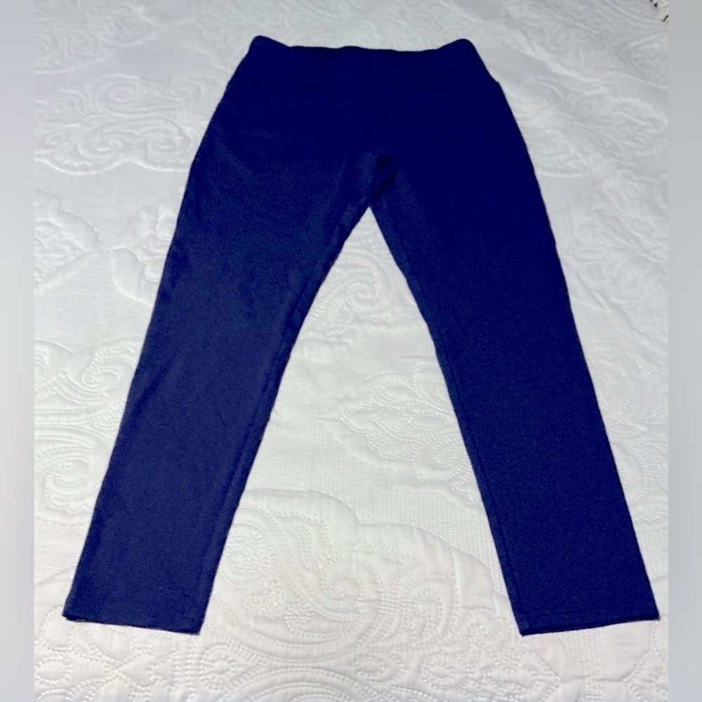 Alexander Jordan Black Elastic Waist Full-Length Leggings navy